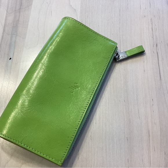 Monsac leather eyeglass case in lime green EUC - Picture 4 of 6